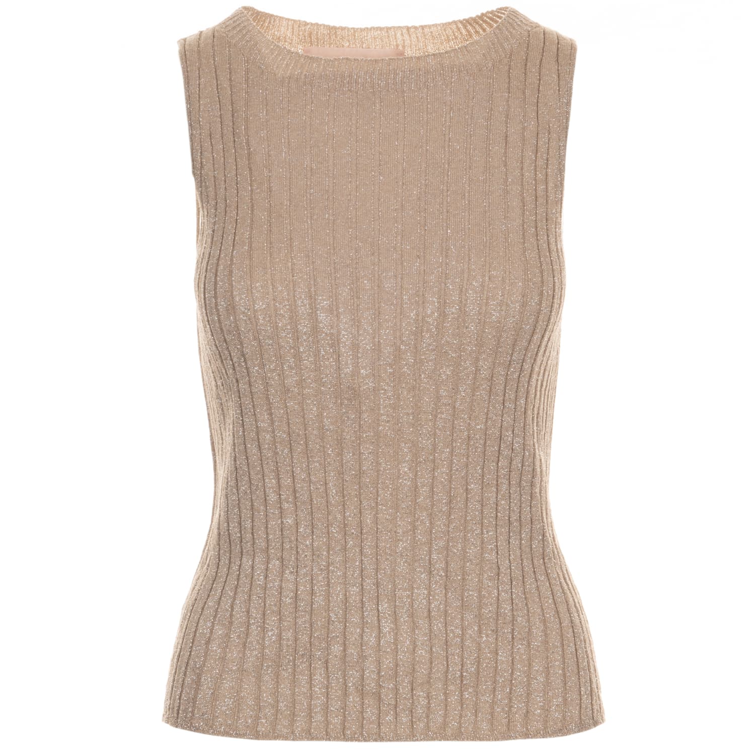 Stricktop Beige Glitzer