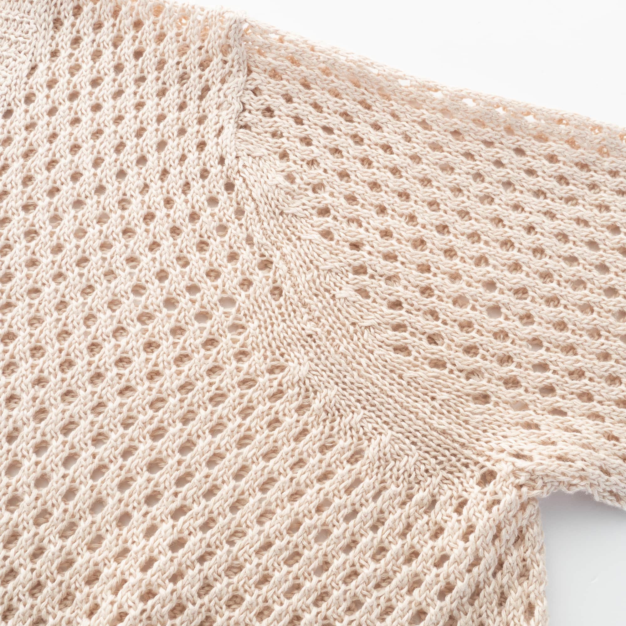 Strickjacke Lochmuster Beige
