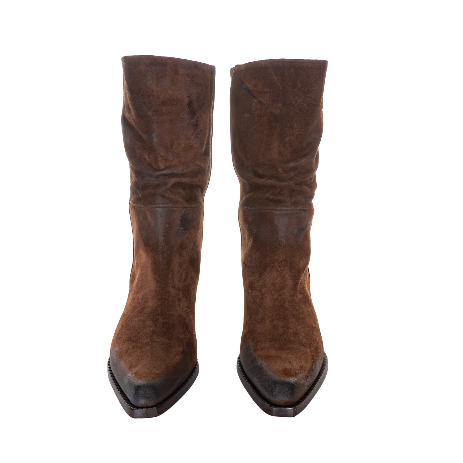 Veloursleder-Stiefel Braun
