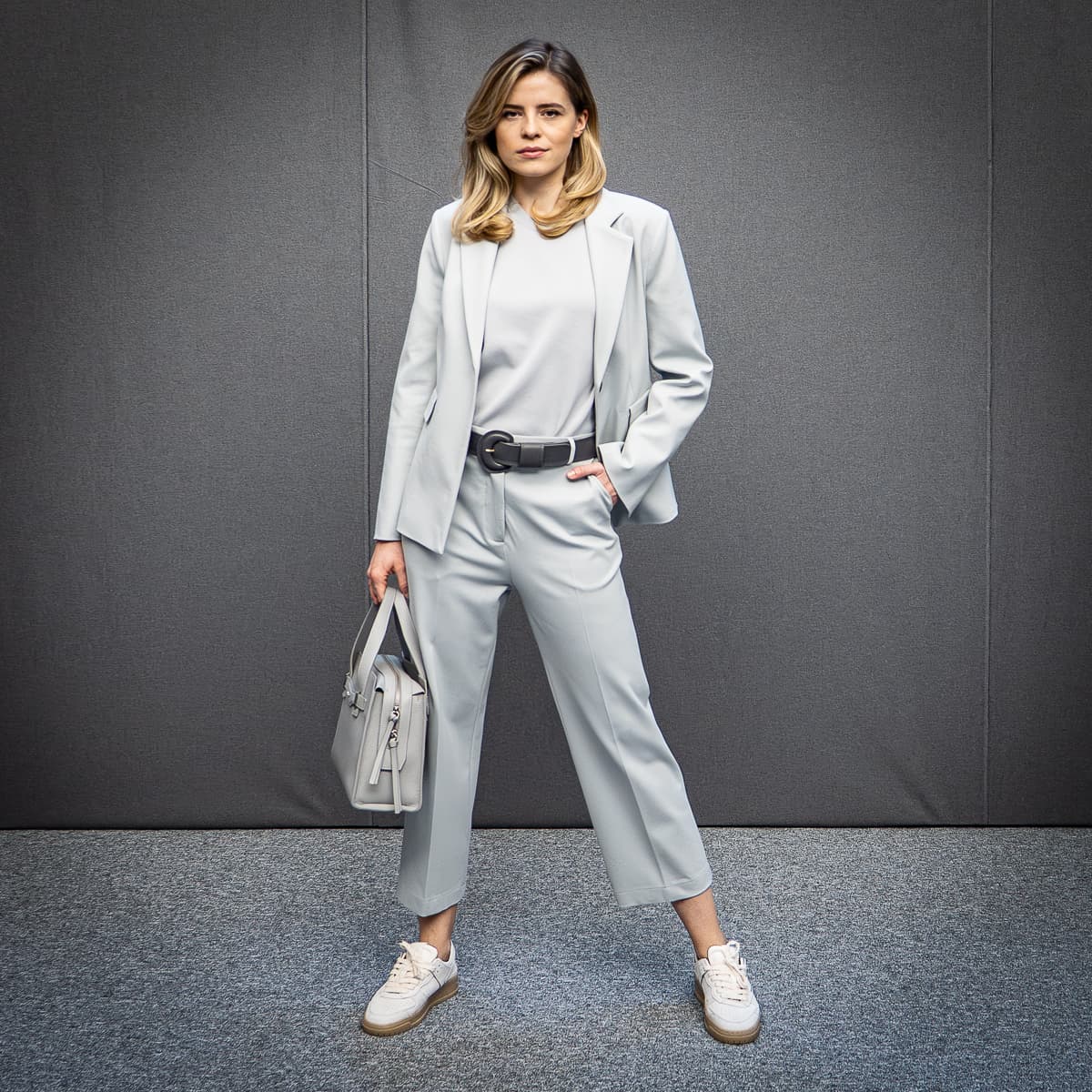 Viskose Blazer in Hellblau