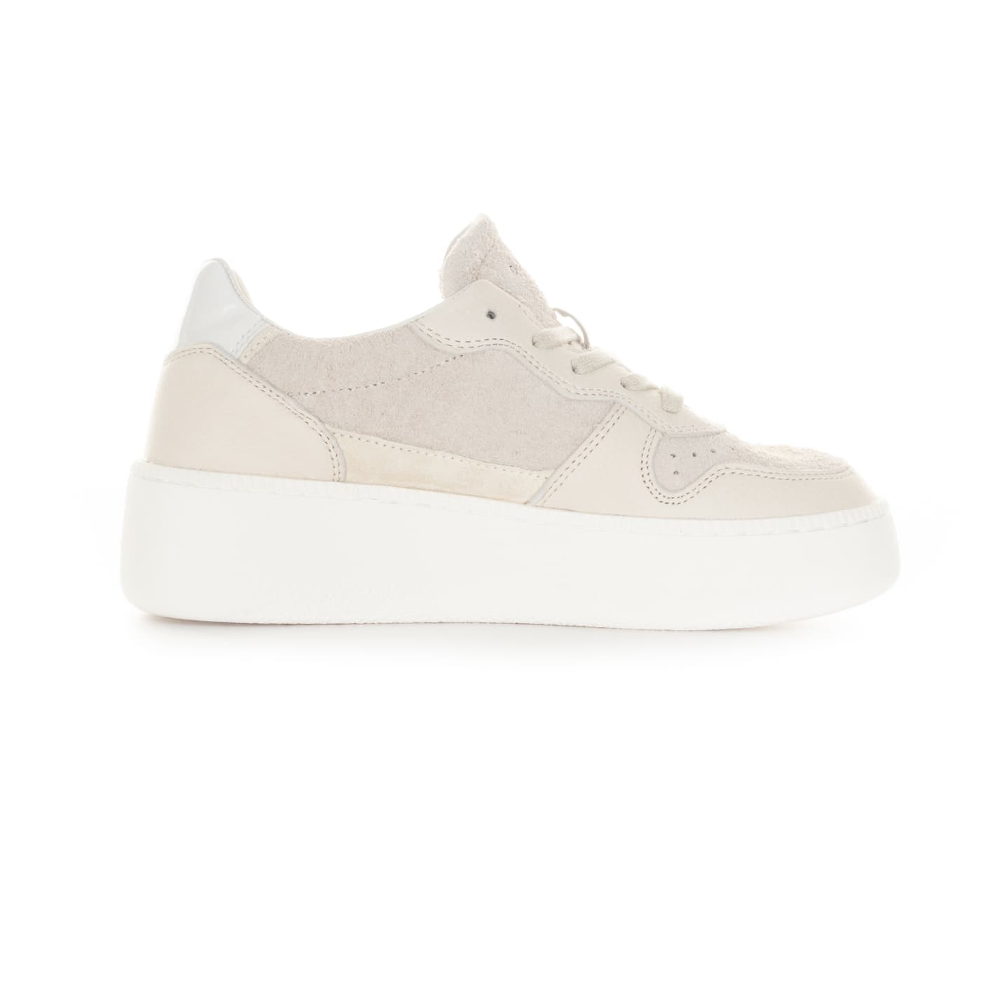 Court Platform Sneaker Beige mit Glitzerdetail