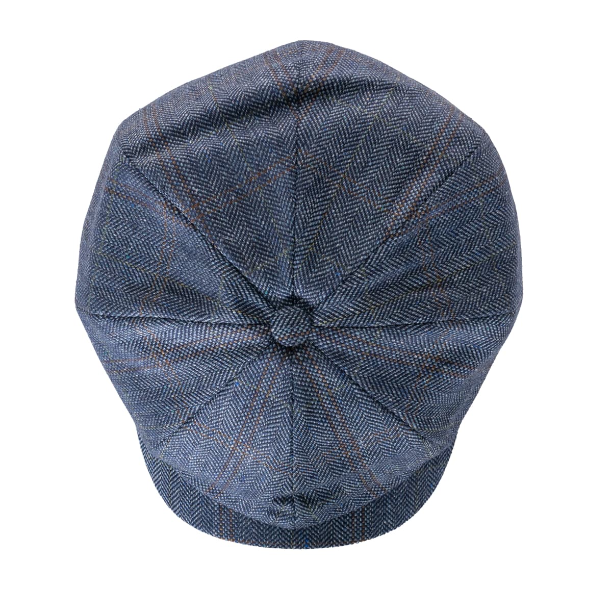 Newsboy Classic Cap Seide Fischgrat Blau
