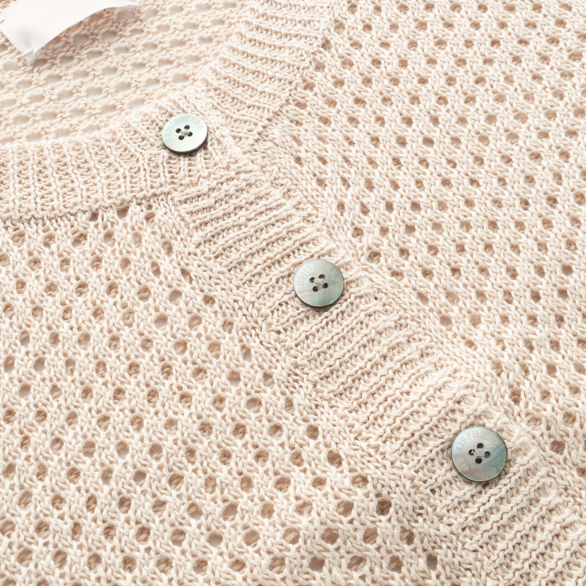 Strickjacke Lochmuster Beige