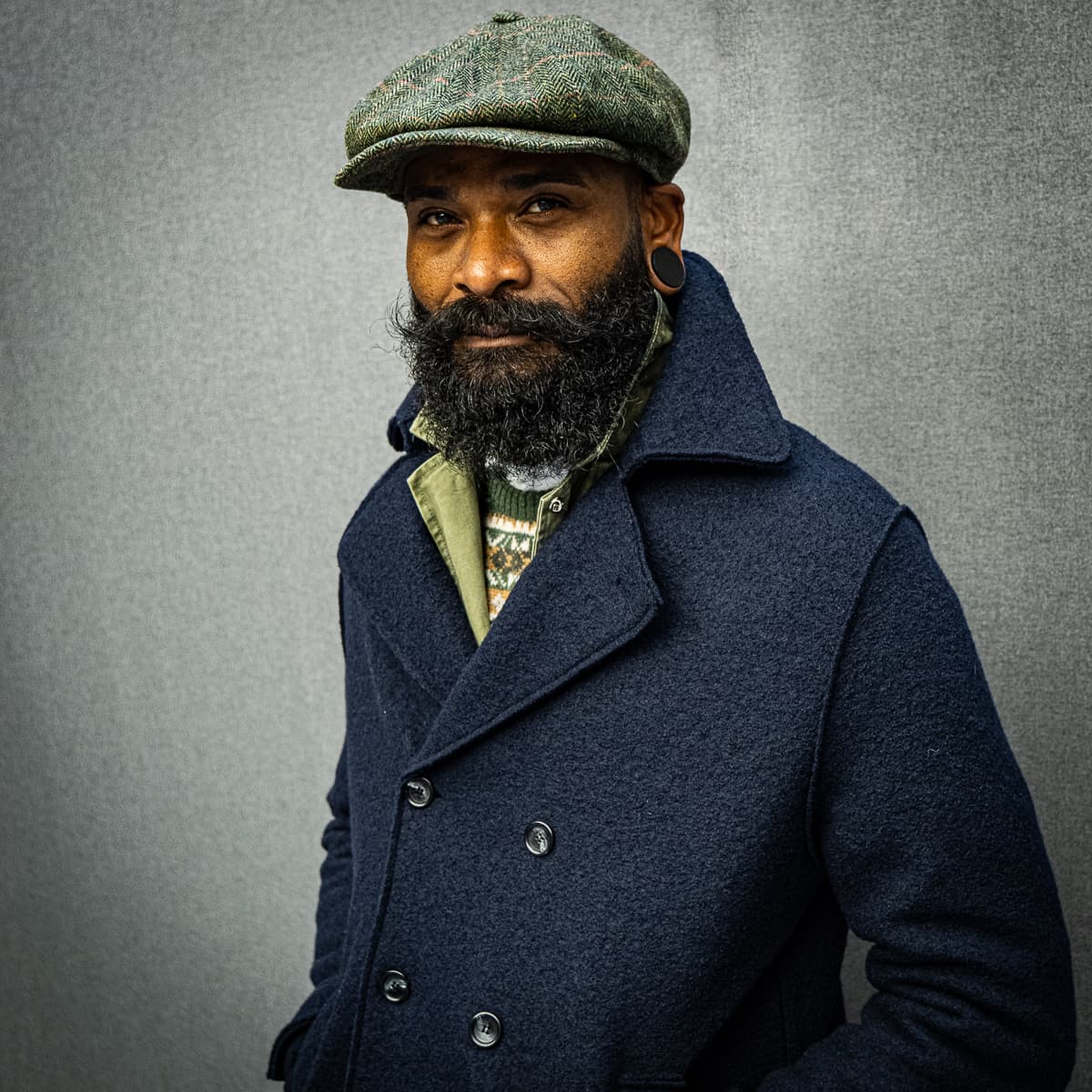 Newsboy Retro Cap Shetland Wool Grün