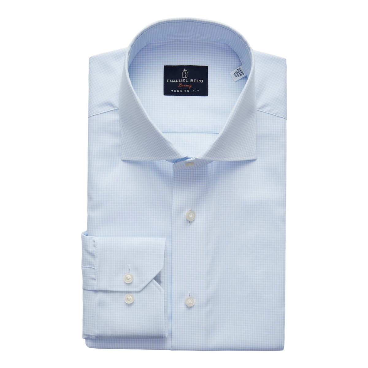 Yoga Modern Fit Blue Check Twill Hemd