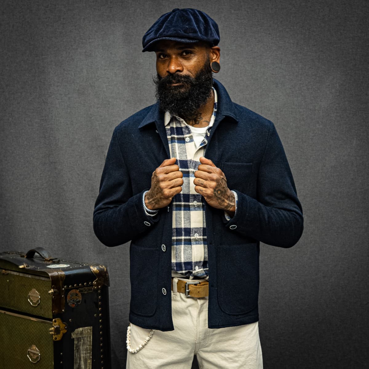 Overshirt Wolle Dunkelblau