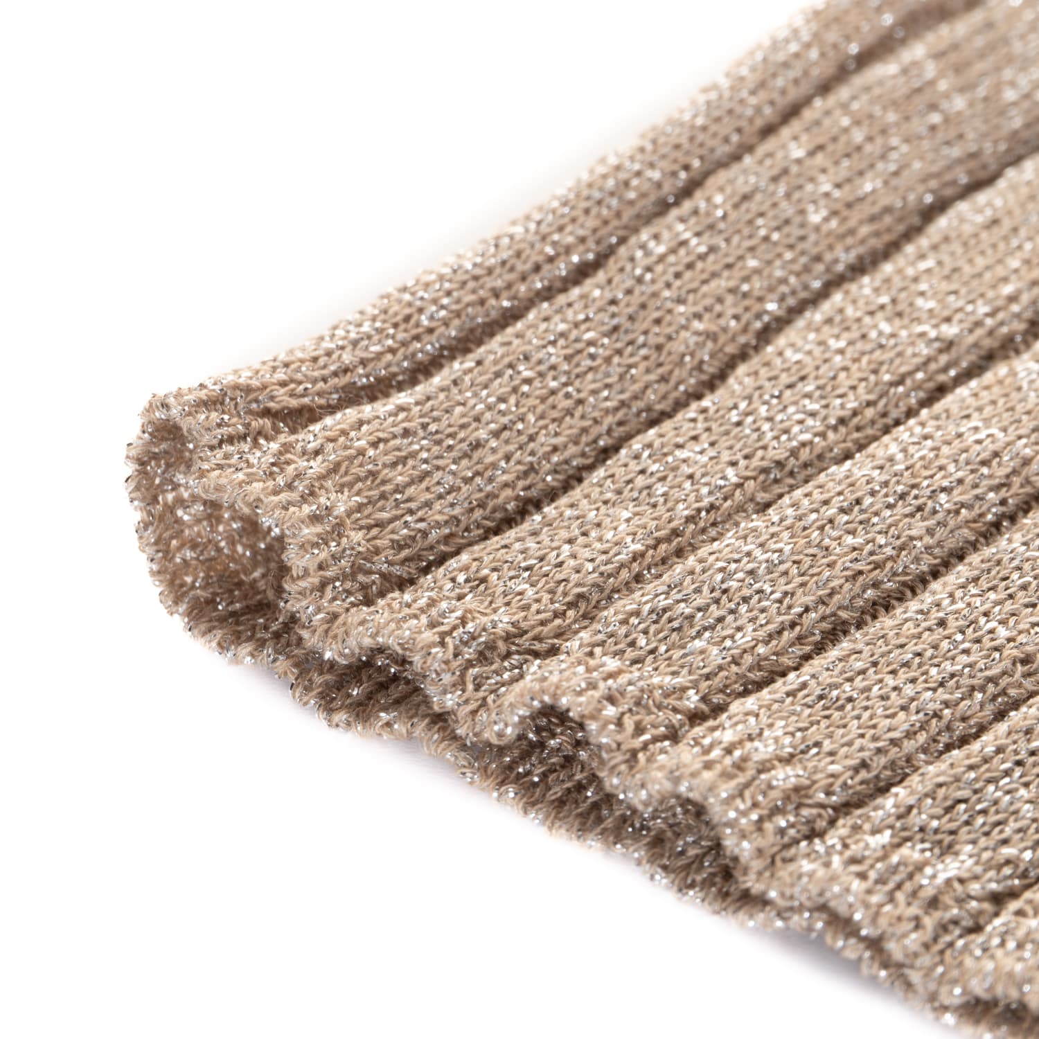 Stricktop Beige Glitzer