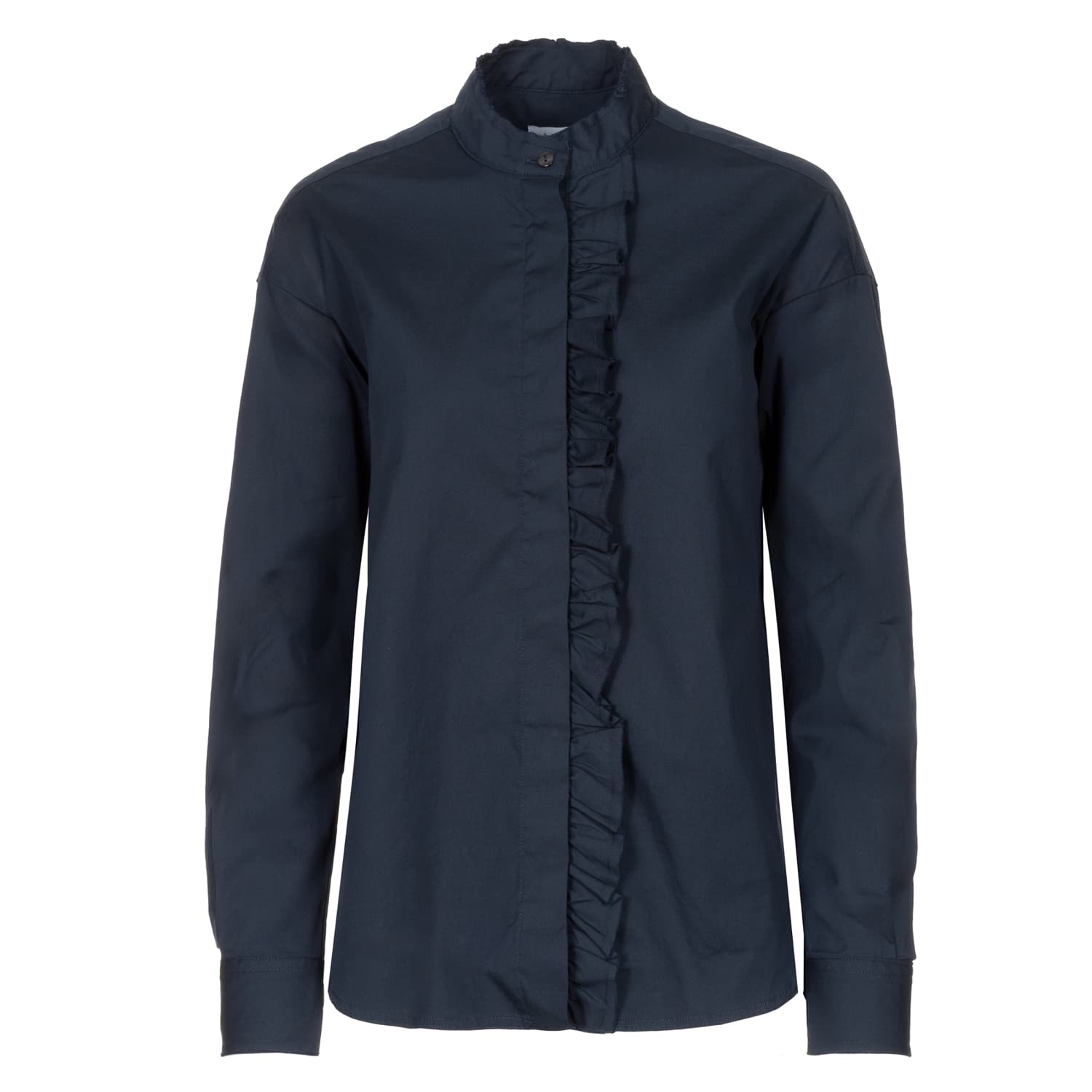 Rüschenbluse mit Stehkragen