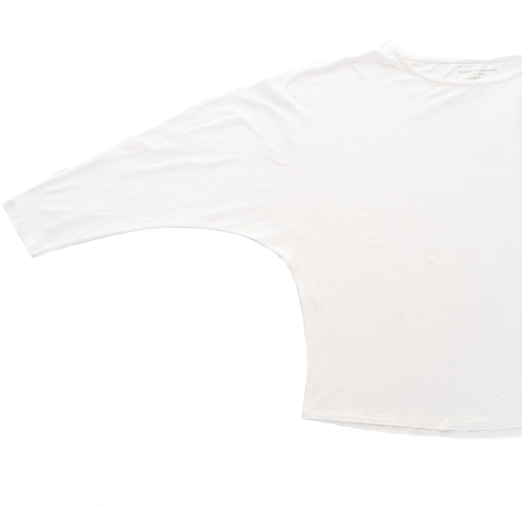 Langarm-Shirt mit weitem Arm Weiß