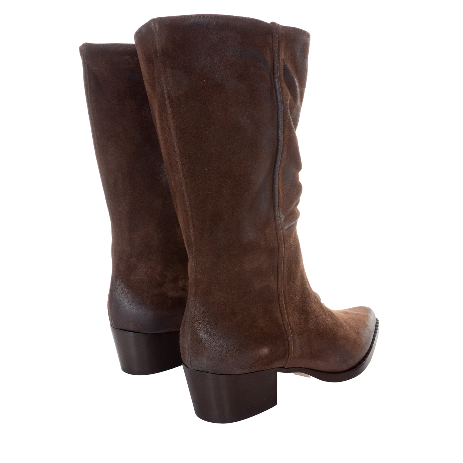 Veloursleder-Stiefel Braun