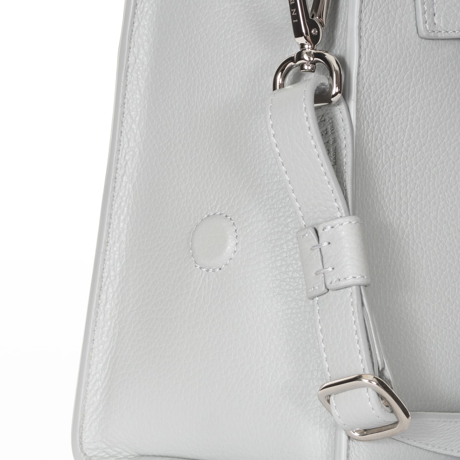 Leder-Handtasche Hellgrau
