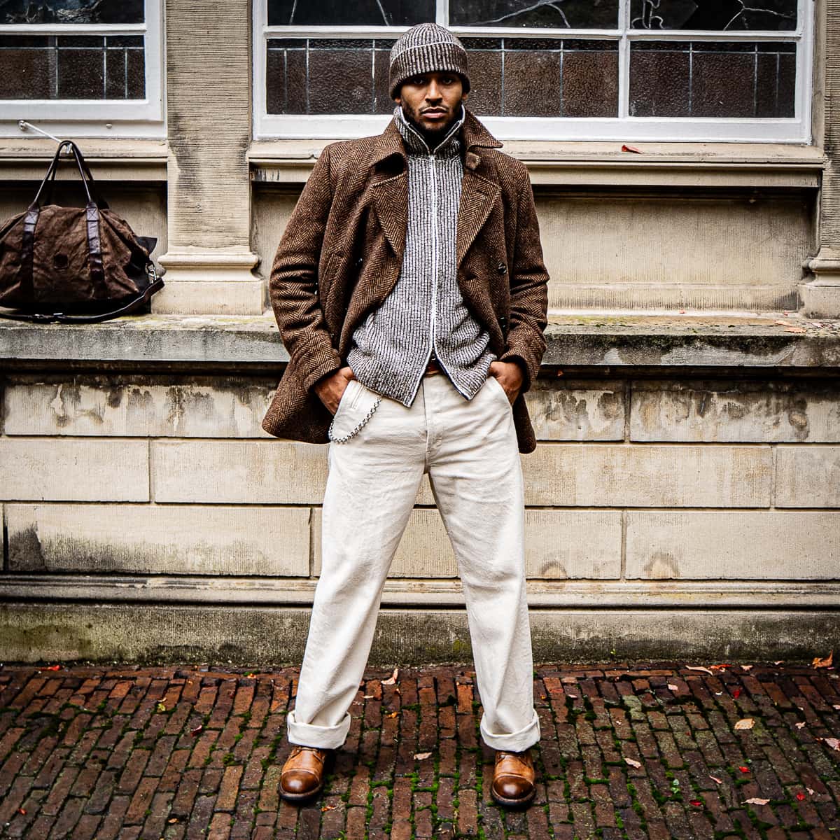 Guntai Armeehose Ecru Denim