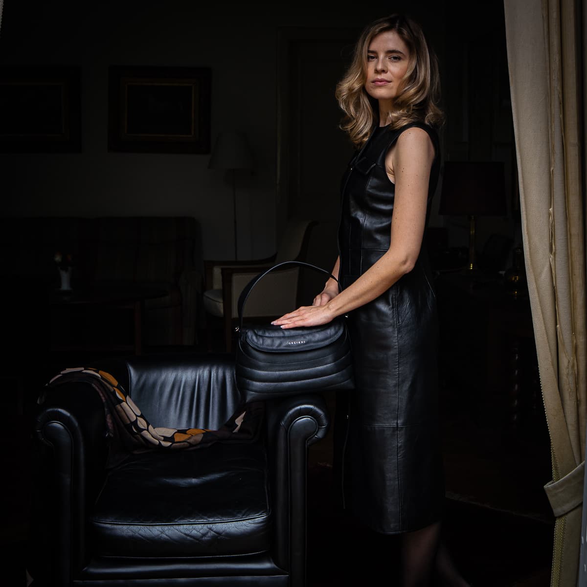 Lederkleid Schwarz