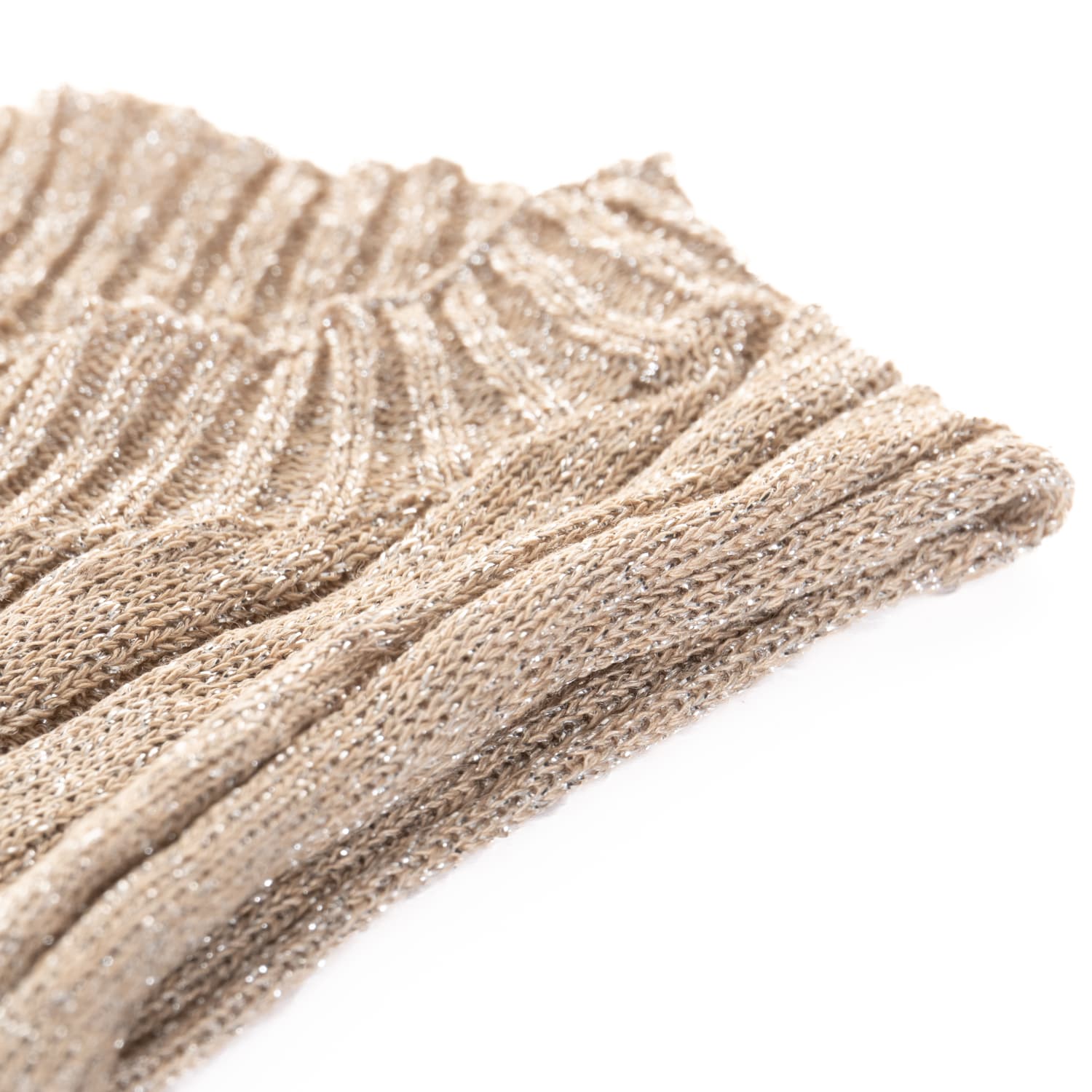 Stricktop Beige Glitzer