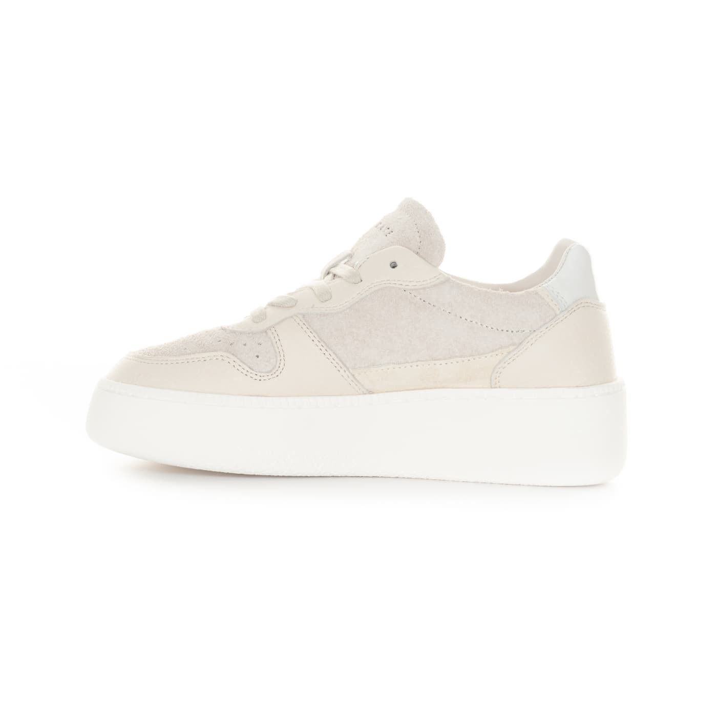 Court Platform Sneaker Beige mit Glitzerdetail