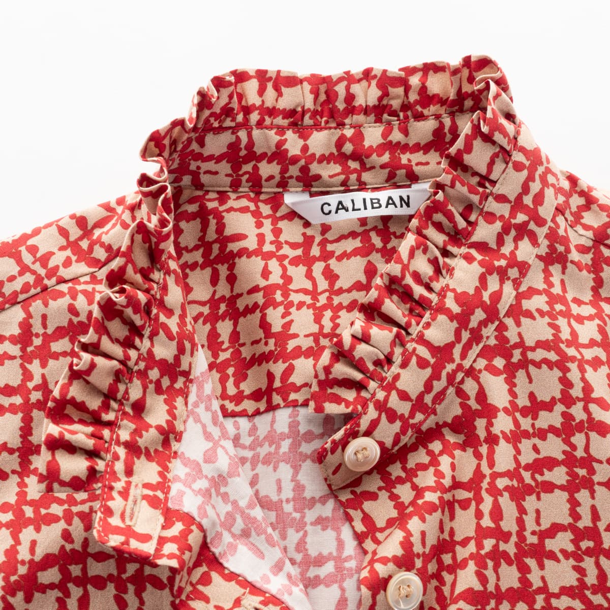 Gemusterte Bluse aus Baumwolle Rot