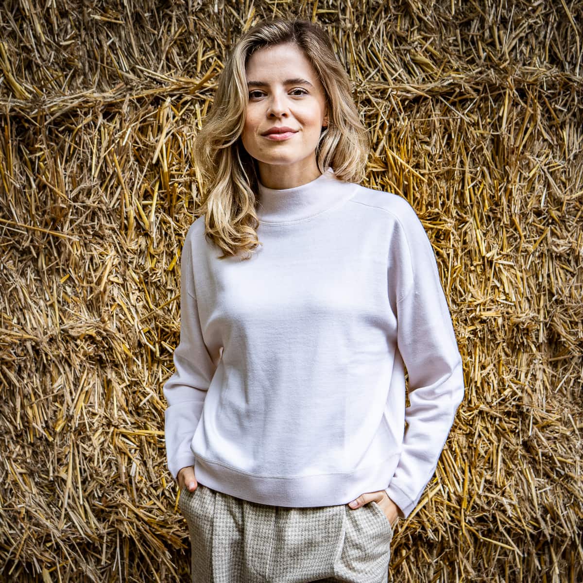 Feinstrickpullover im Boxy-Cut Natur