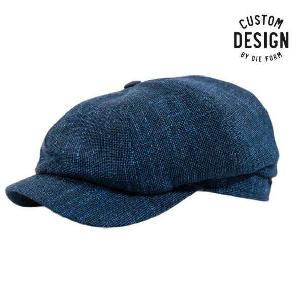 Wigens Newsboy Classic Cap Stahlblau Gemustert